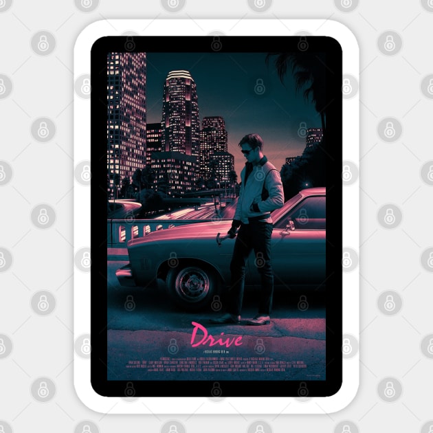 Drive Movie Poster Sticker by HipHopTees